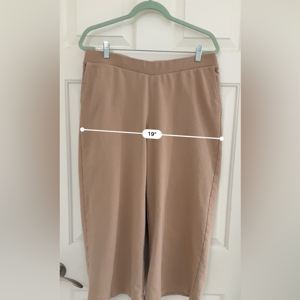 J.Jill Wide Leg Cropped Ankle Tan/camel Organic Cotton Womens Size M petite - Picture 7 of 12